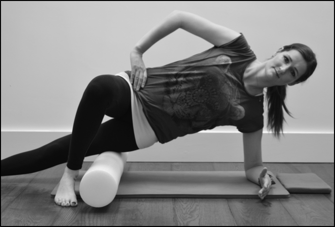 IT Band exercise using a foam roller